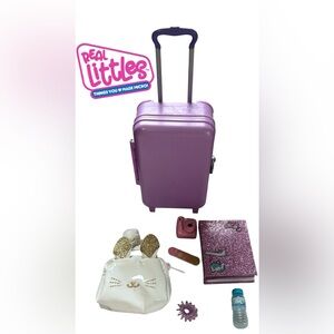 REAL LITTLES SUITCASE PLAY SET NOTEBOOK WATER BOTTLE PURSE